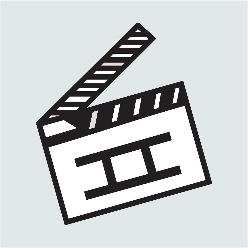Clapper Icon Flat Vector Illustration.video icon cinema sign.