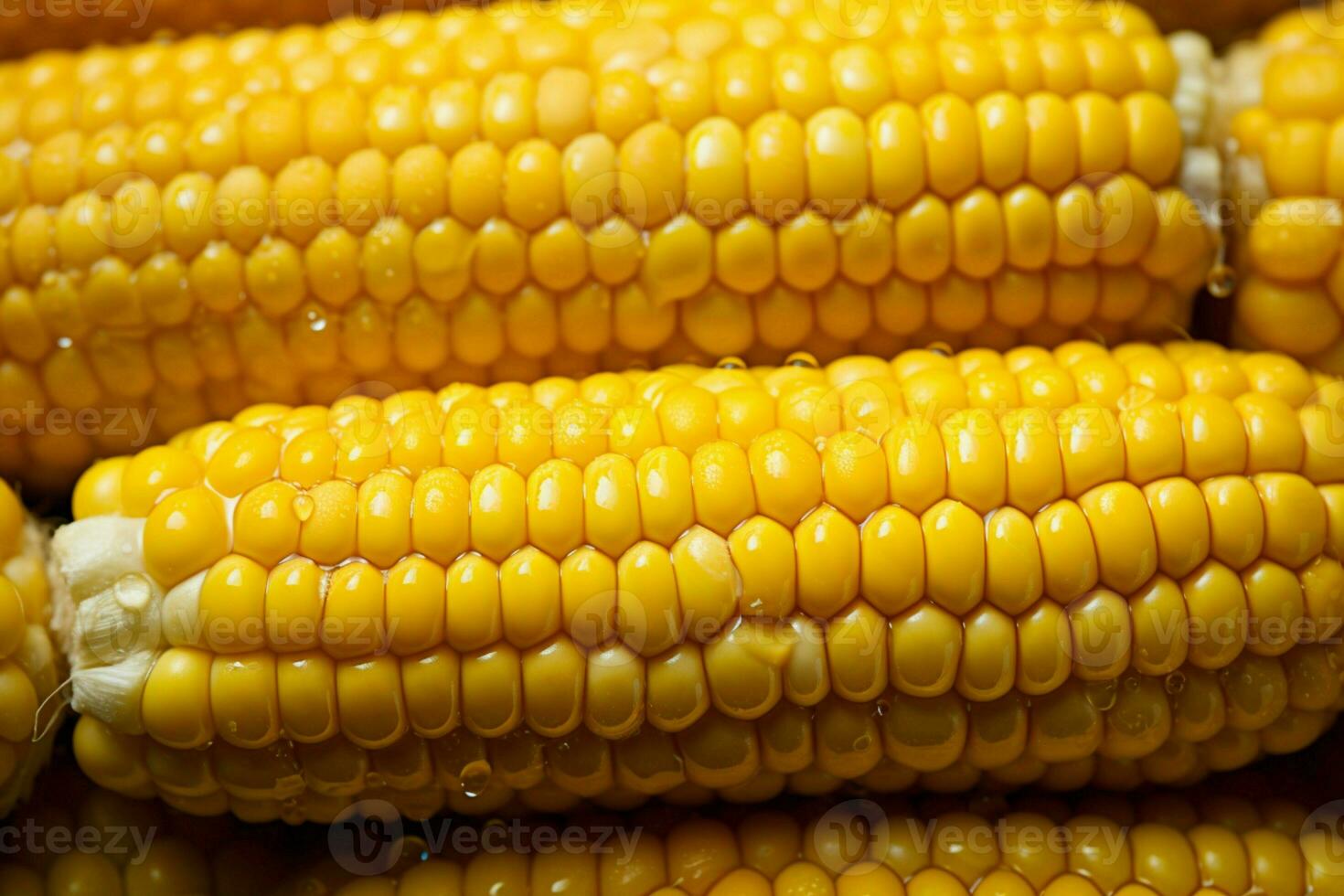 AI generated Close up corn seeds, a background image of natures golden promise photo