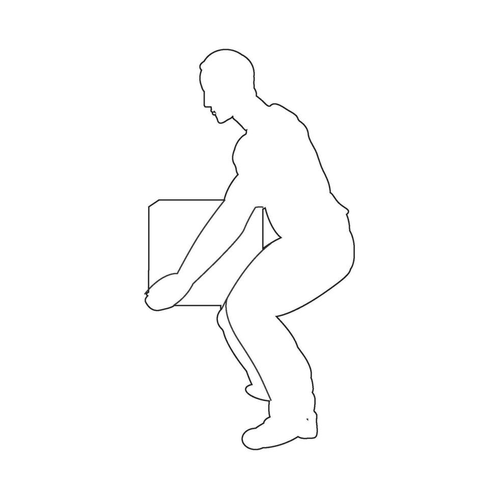 icon of person lifting weights vector