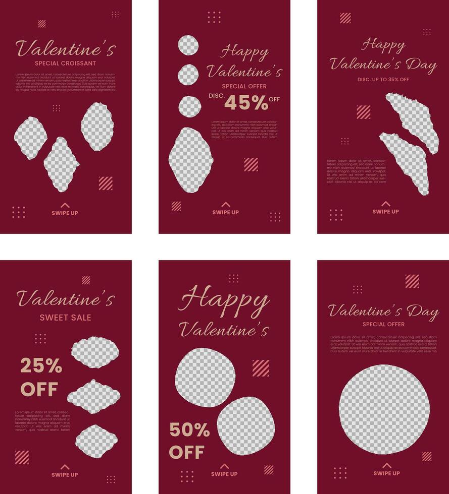 purple valentine set of templates vector