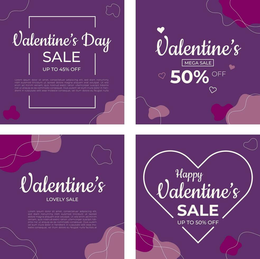 Discount templates set for valentine promotion vector