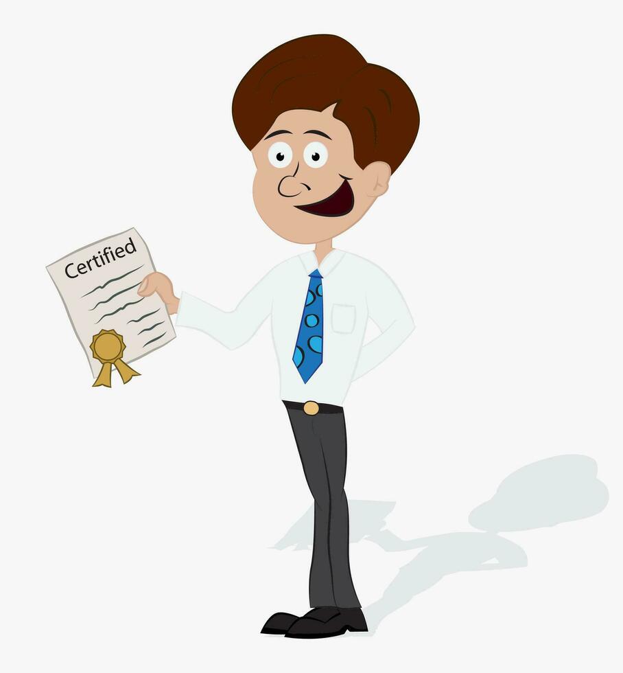 cartoon business man proffesional  with shirt and tie vector