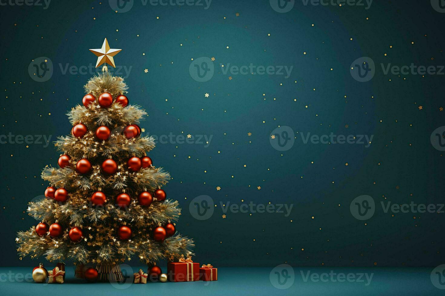 AI generated digital identity and cybersecurity -  christmas tree background photo