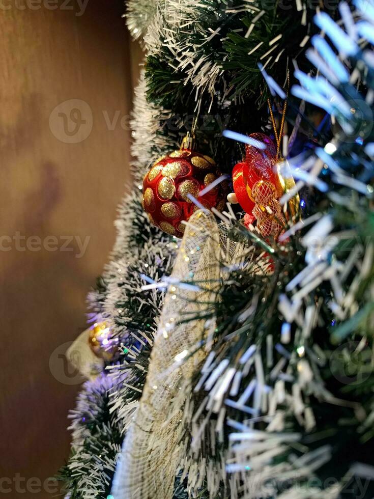 New Year's and Christmas background.Selective focus with shallow depth of field photo