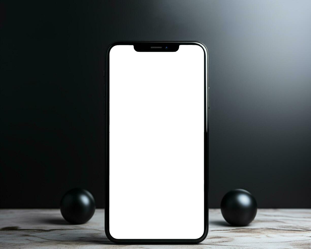 AI generated A black Phone on a white background photo