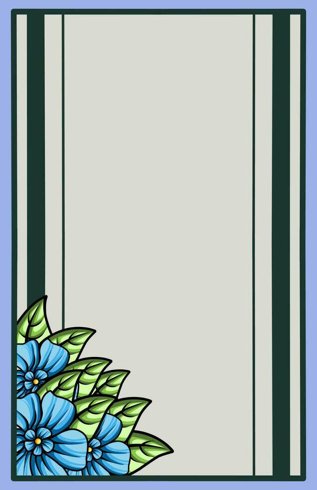 marco el frontera con un arreglo de hojas y flores vector diseño