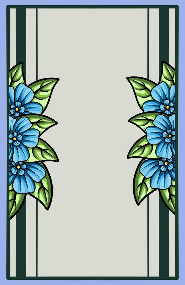 frame the border with an arrangement of leaves and flowers. Vector design