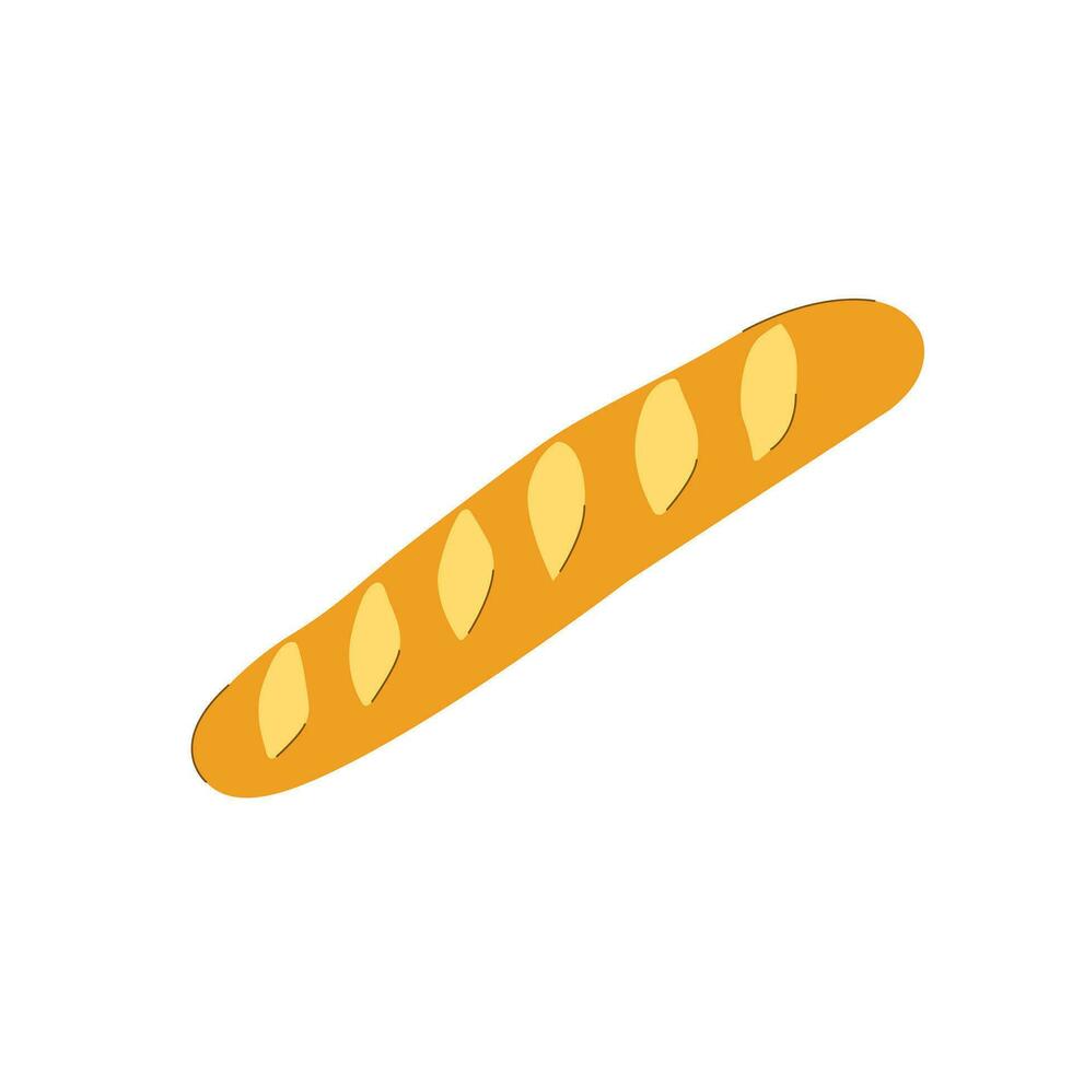 Fresco horneado bienes francés baguettes en un aislado blanco antecedentes en plano estilo. comida y panadería productos carbohidratos blanco un pan. vector ilustración.