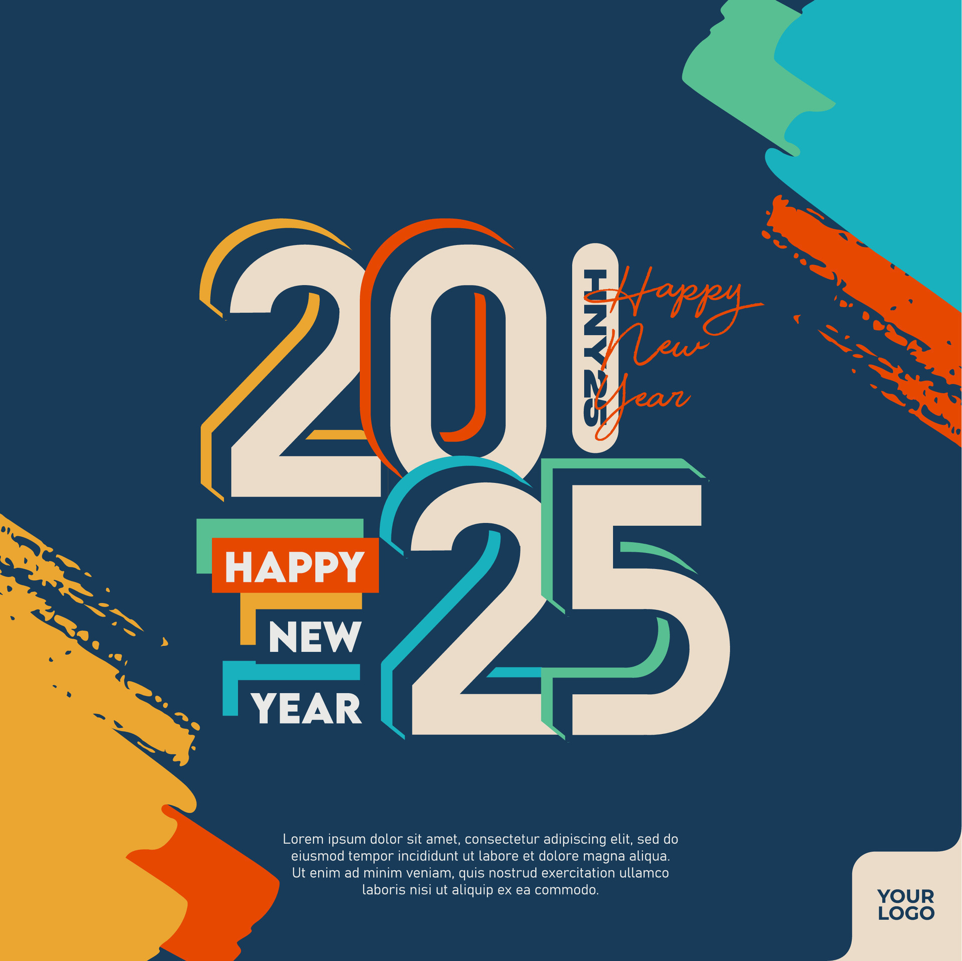 Abstract colorful happy new year 2025. 36491192 Vector Art at Vecteezy