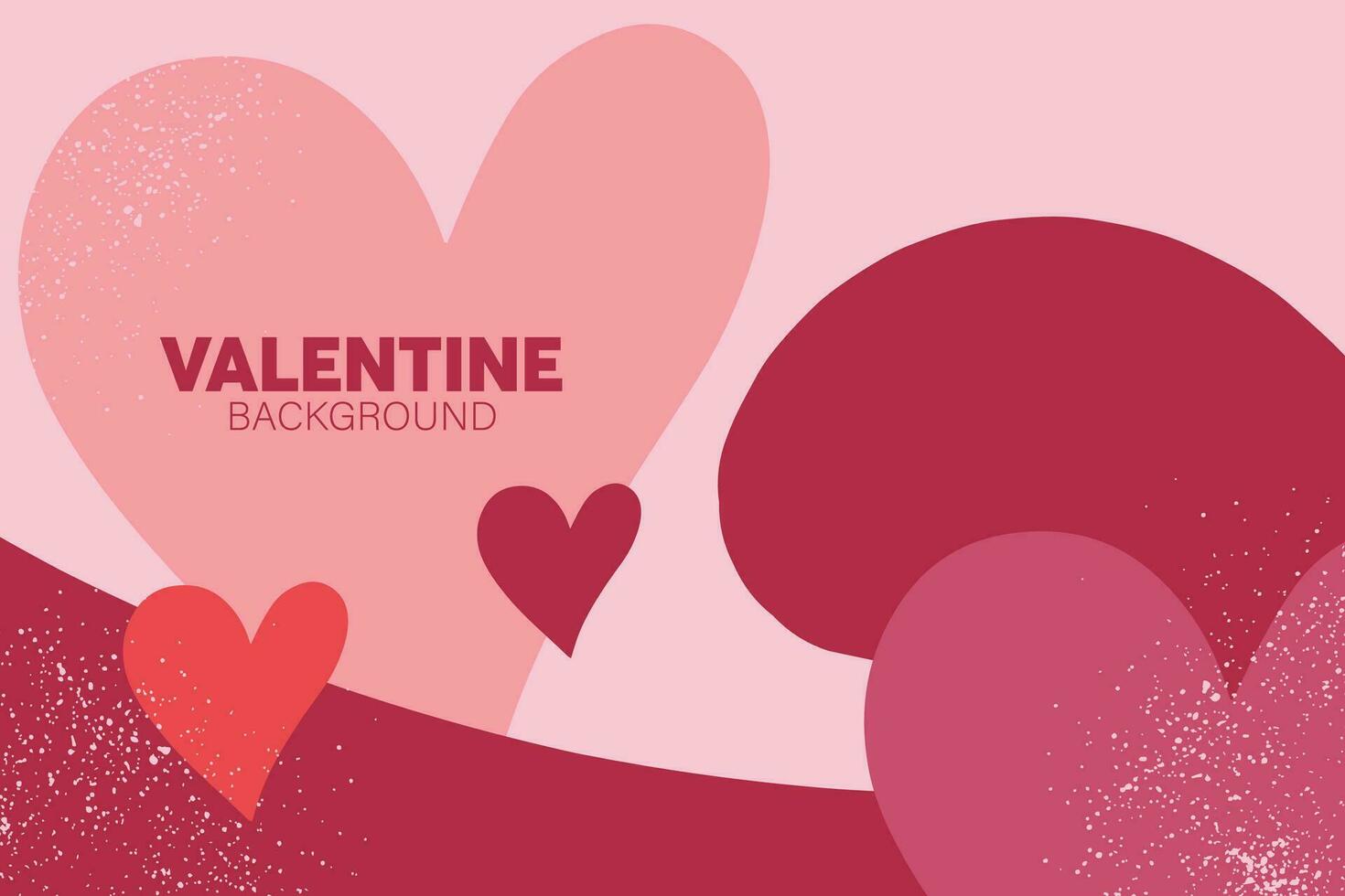 Background of hearts with grunge effect in vintage pink and red color vector