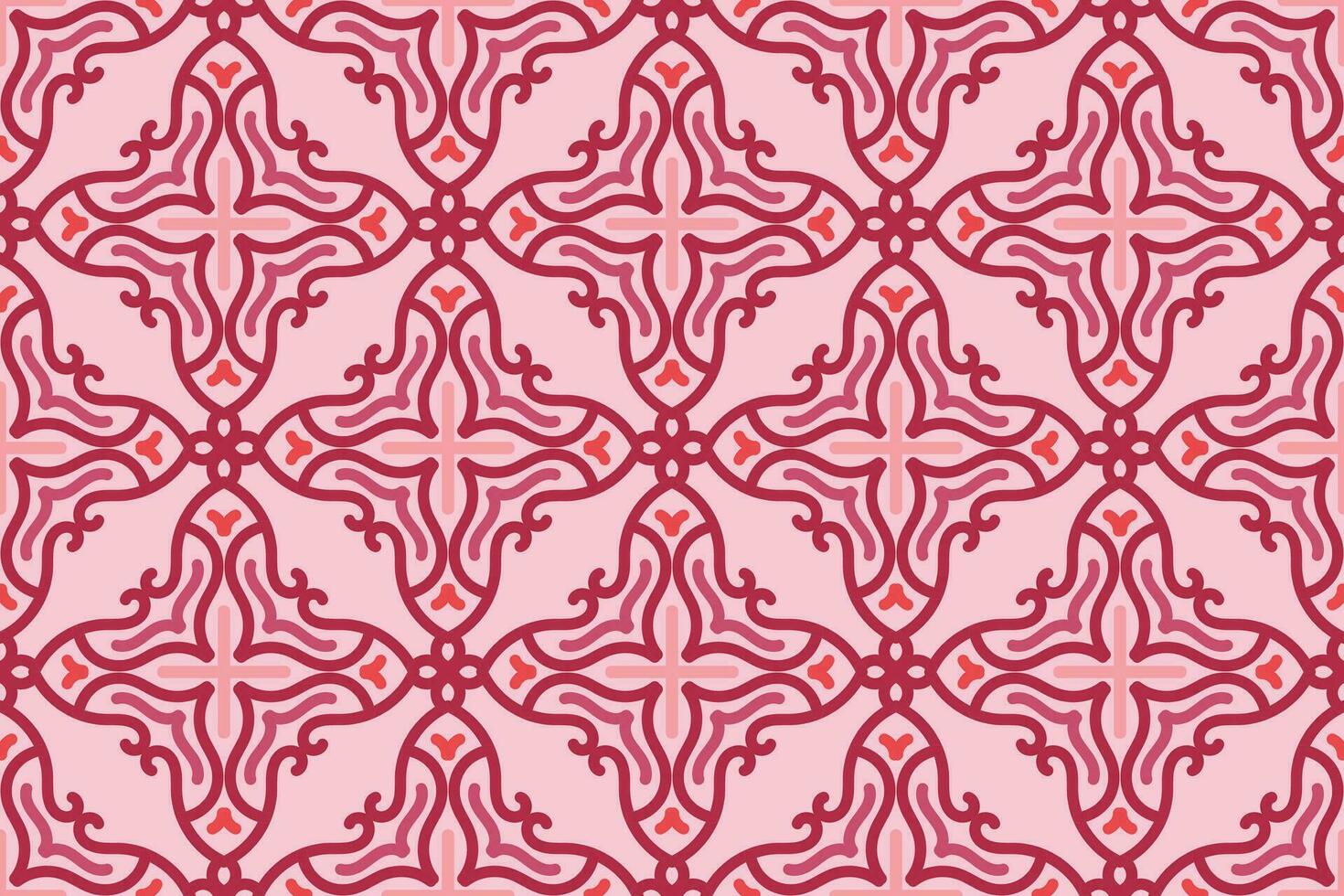 oriental seamless pattern with pink color. suitable for tile, textile, background, wall decor and other vector