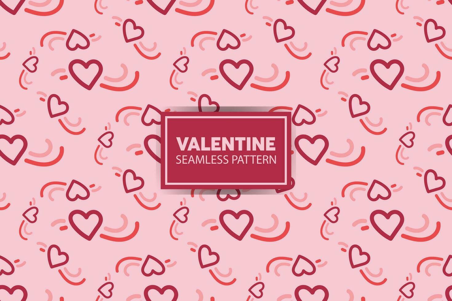 seamless pattern background of hearts with cute style in pink color vector