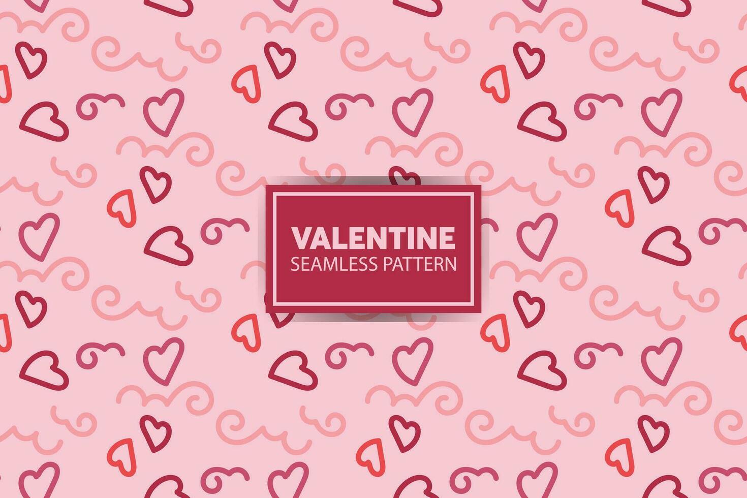 seamless pattern background of hearts with cute style in pink color vector