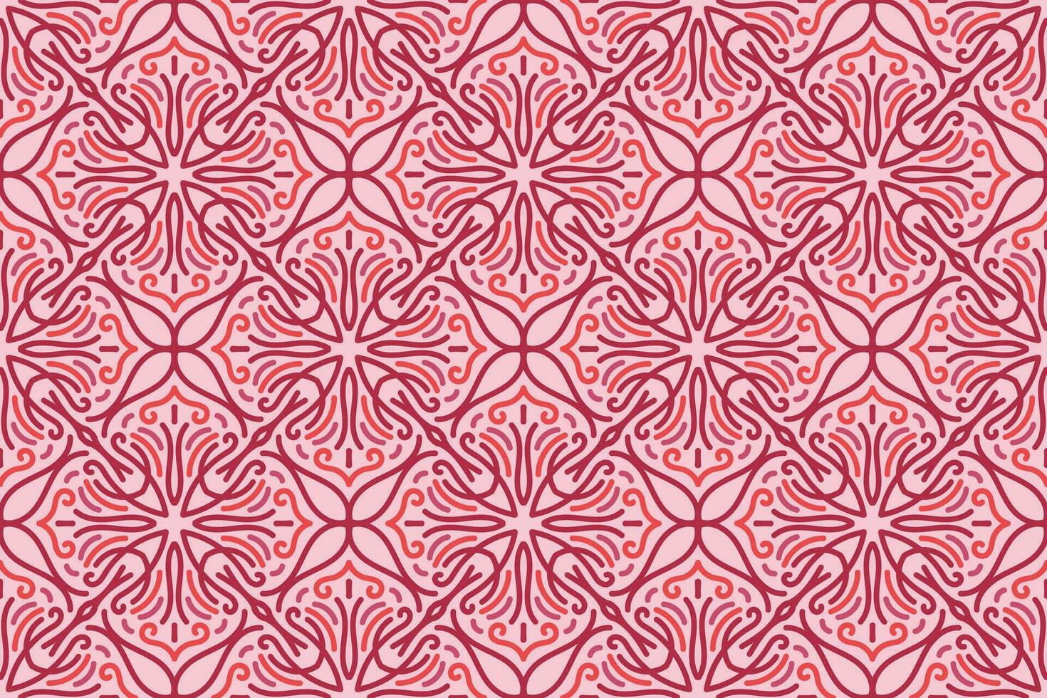 oriental sin costura modelo con rosado color. adecuado para teja, textil, fondo, pared decoración y otro vector