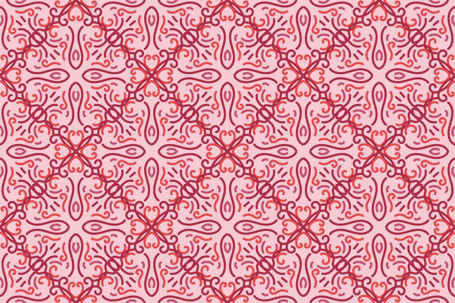 oriental sin costura modelo con rosado color. adecuado para teja, textil, fondo, pared decoración y otro vector