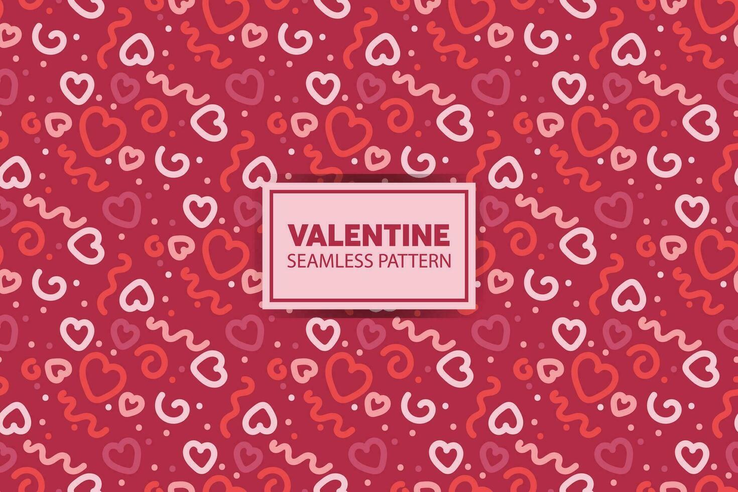 seamless pattern background of hearts with cute style in pink color vector