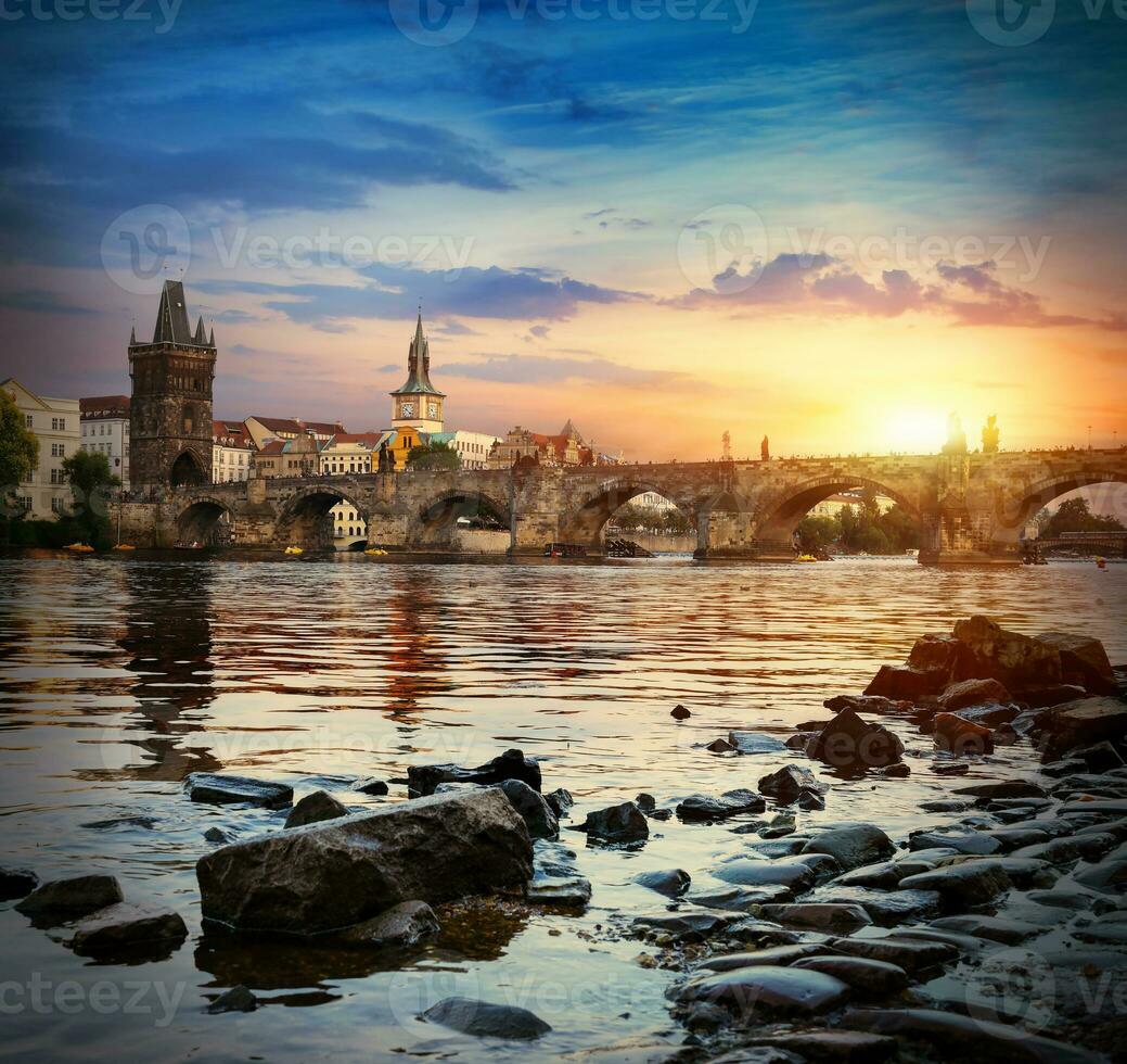 Dawn over Charles Bridge photo