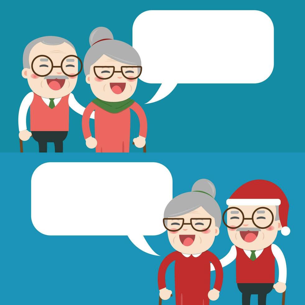 Merry Christmas, Happy grandparents day vector