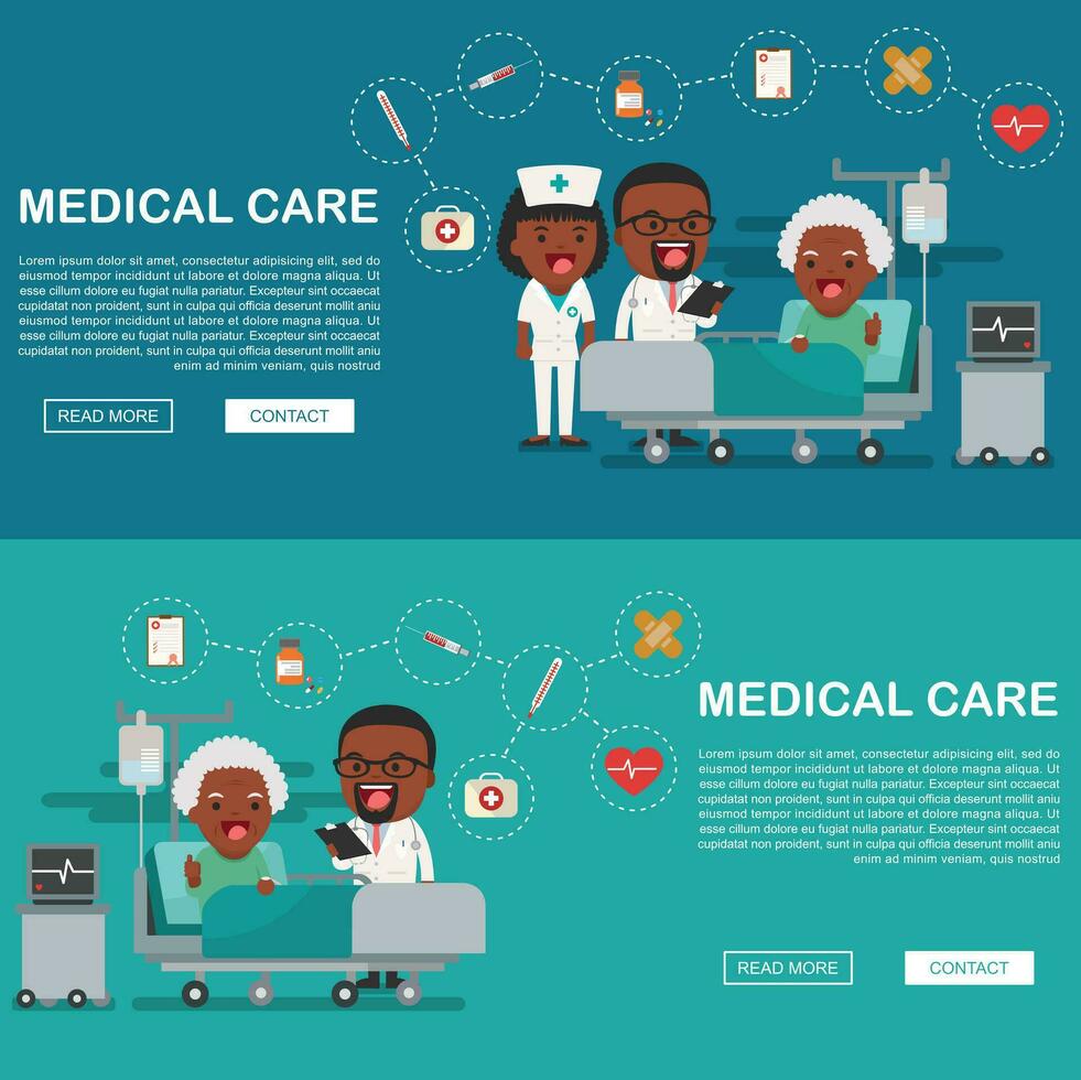 a patient in the hospital injured and insurance Services Concept for banner, Health insurance concept. Protection health. Care medical. Healthcare concept. vector