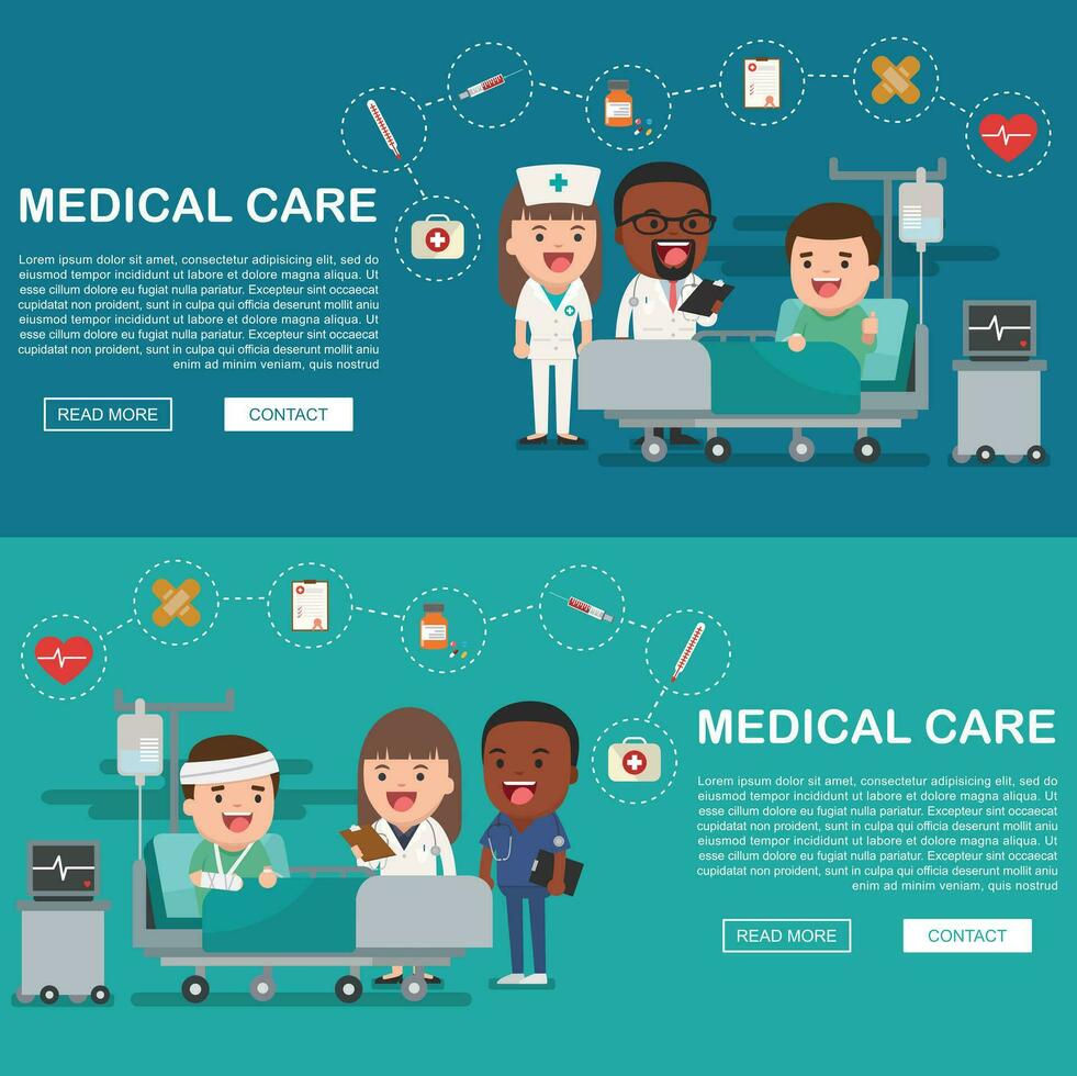 a patient in the hospital injured and insurance Services Concept for banner, Health insurance concept. Protection health. Care medical. Healthcare concept. vector