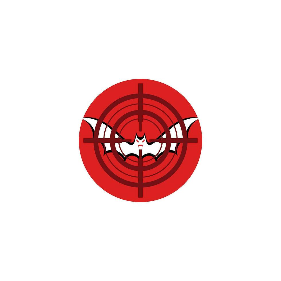 Flying bat target icon. Sign of controlling insect pests vector