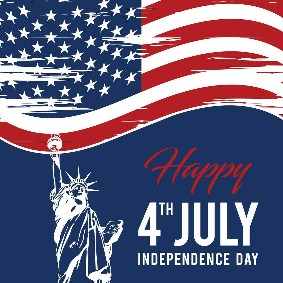 4th of july independence day lettering background vector