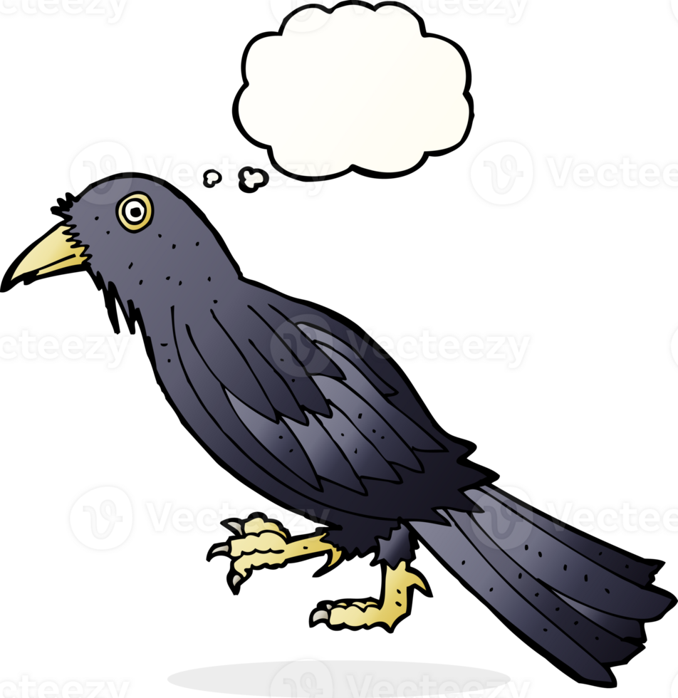 cartoon crow with thought bubble png