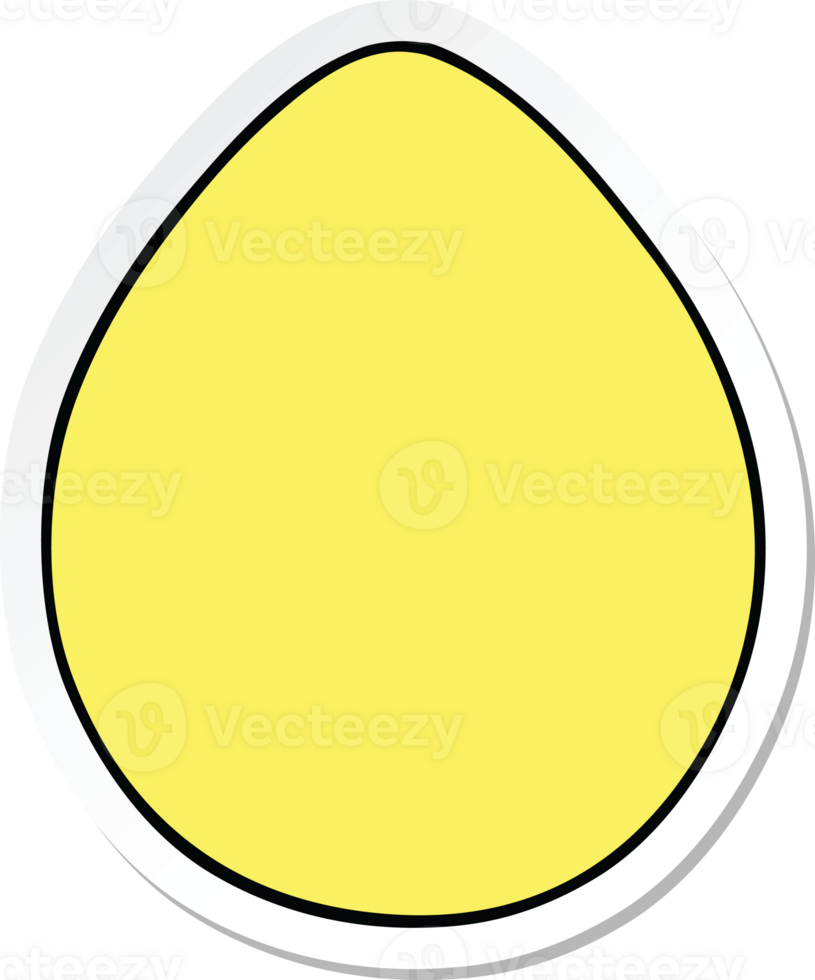 sticker of a quirky hand drawn cartoon egg png