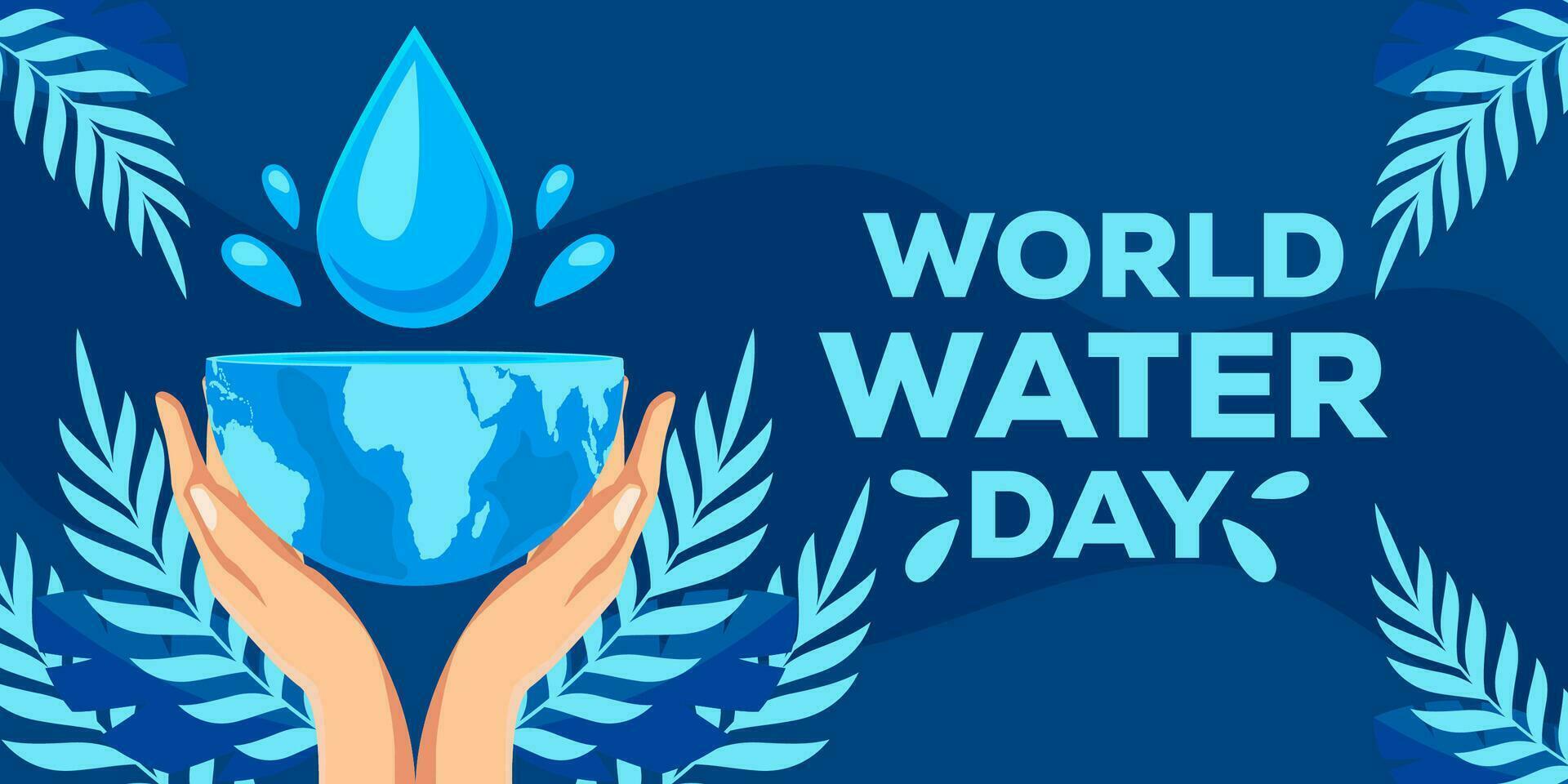 flat design World Water Day horizontal banner illustration vector