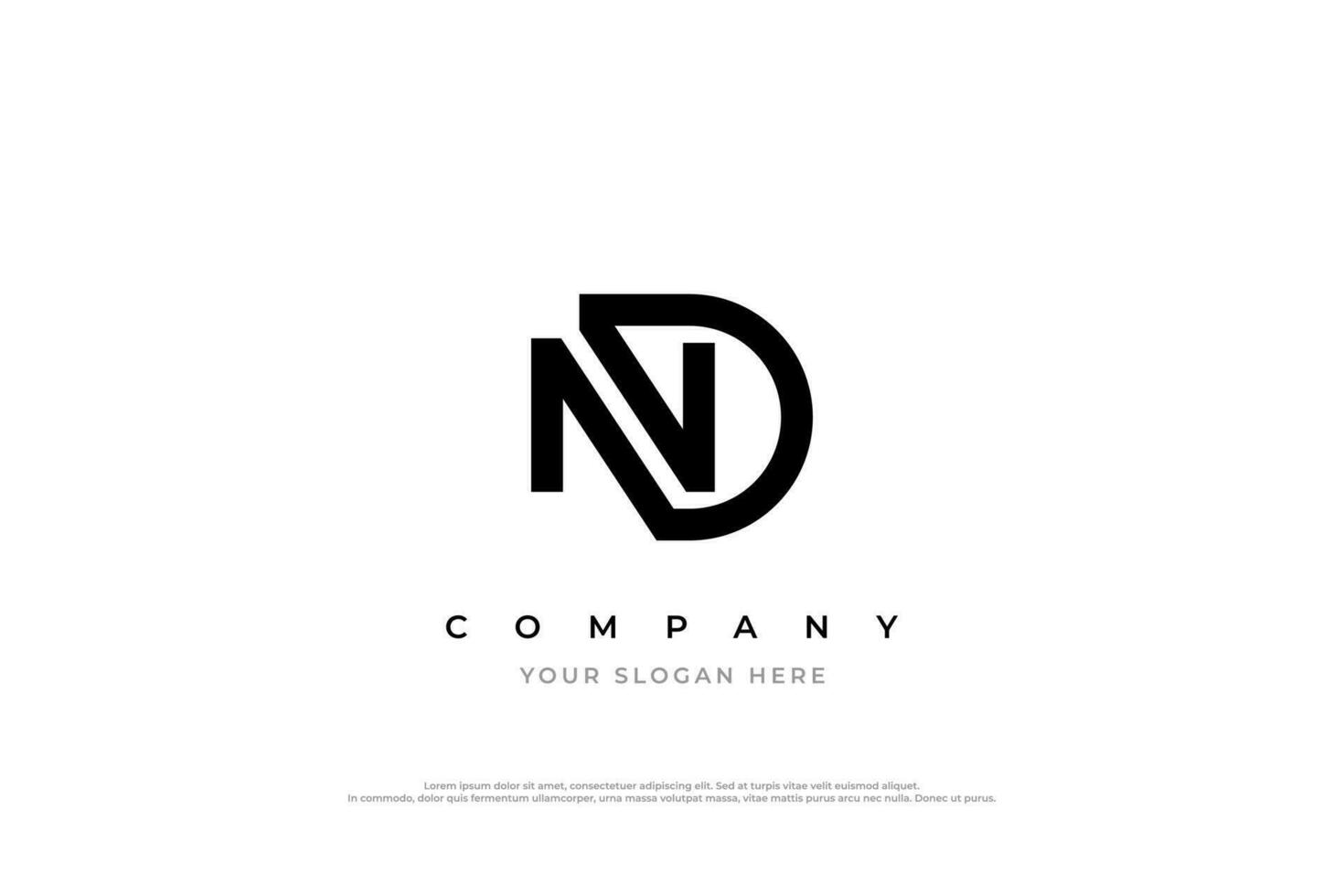 Initial Letter ND Logo Design vector