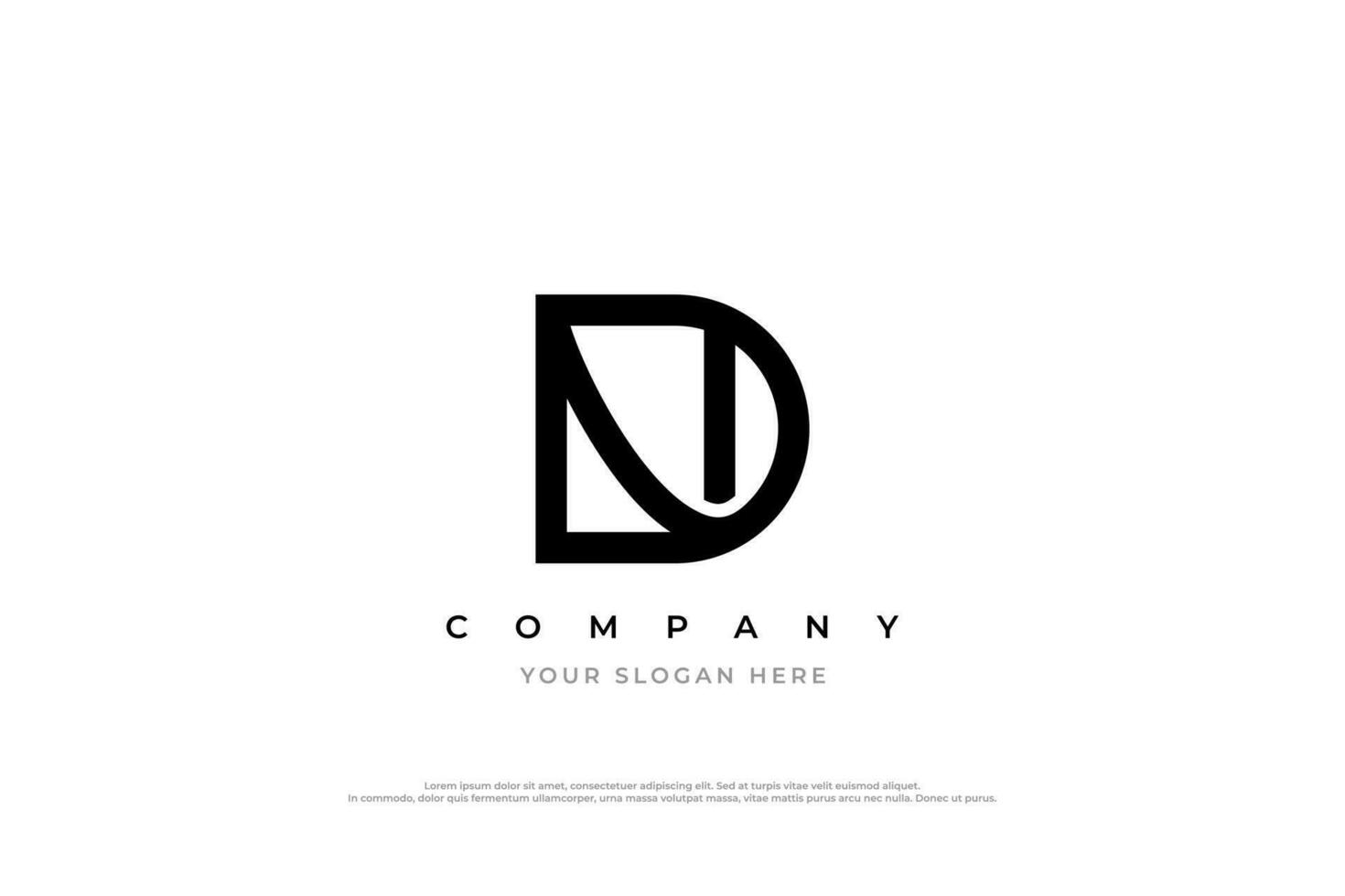 Initial Letter ND or DN Logo Design Vector