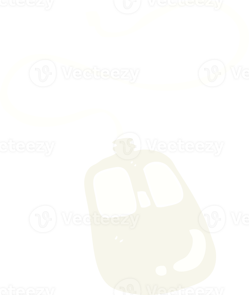 flat color illustration of a cartoon computer mouse png