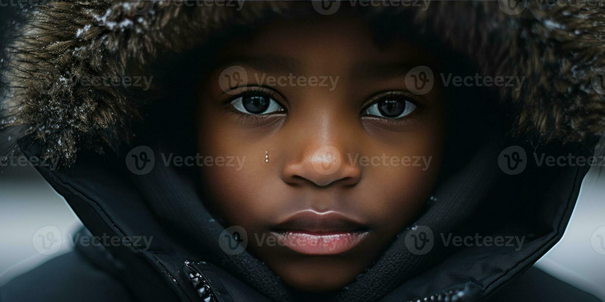 AI generated Captivating close-ups of child in winter attire. AI generative. photo