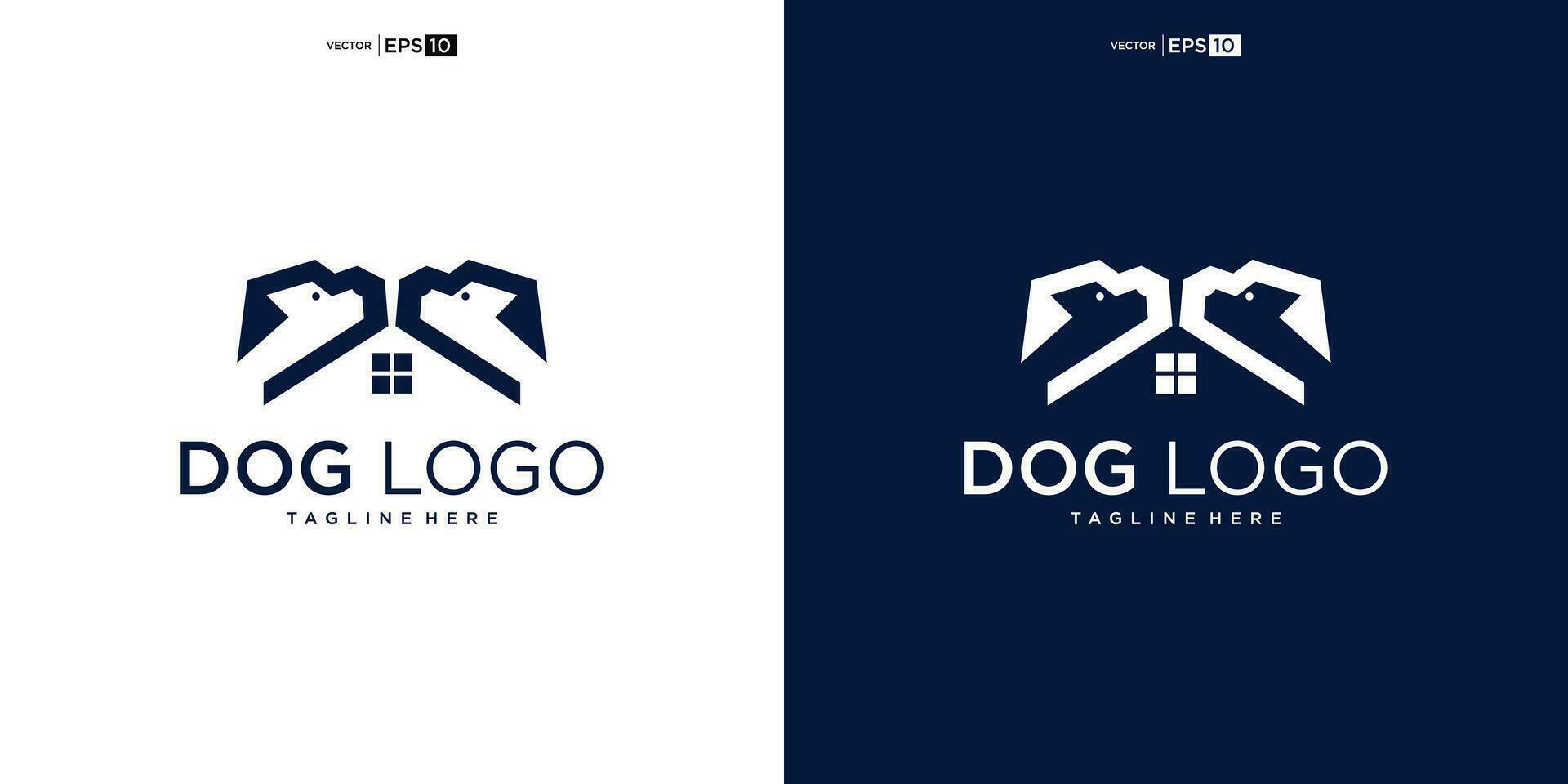 casa perro logo diseño inspiración vector