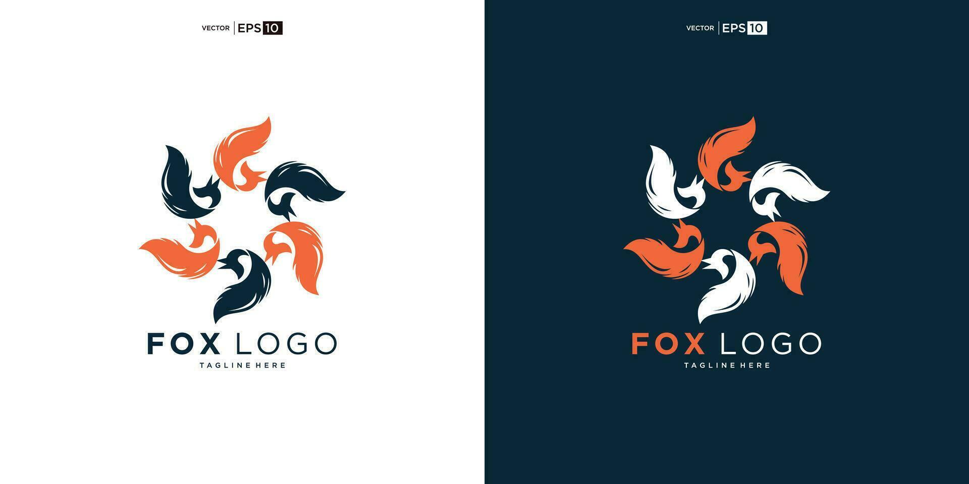 creative fox Animal Modern Simple Design Concept vector
