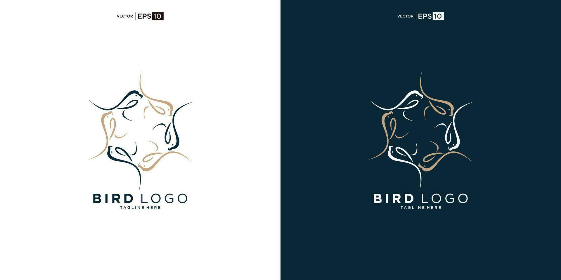 Flying Wings Bird Logo abstract design inspiration vector