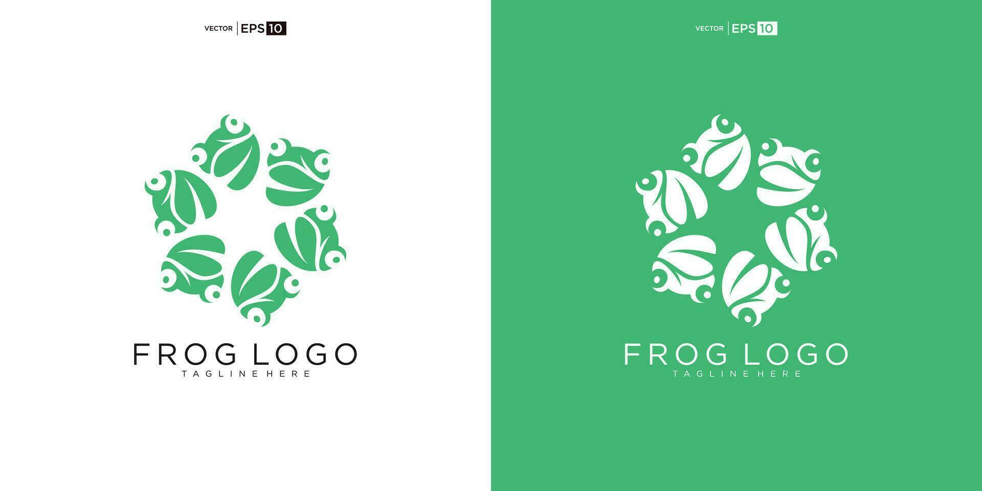 Frog logo design concept. Simple frog silhouette logo template vector