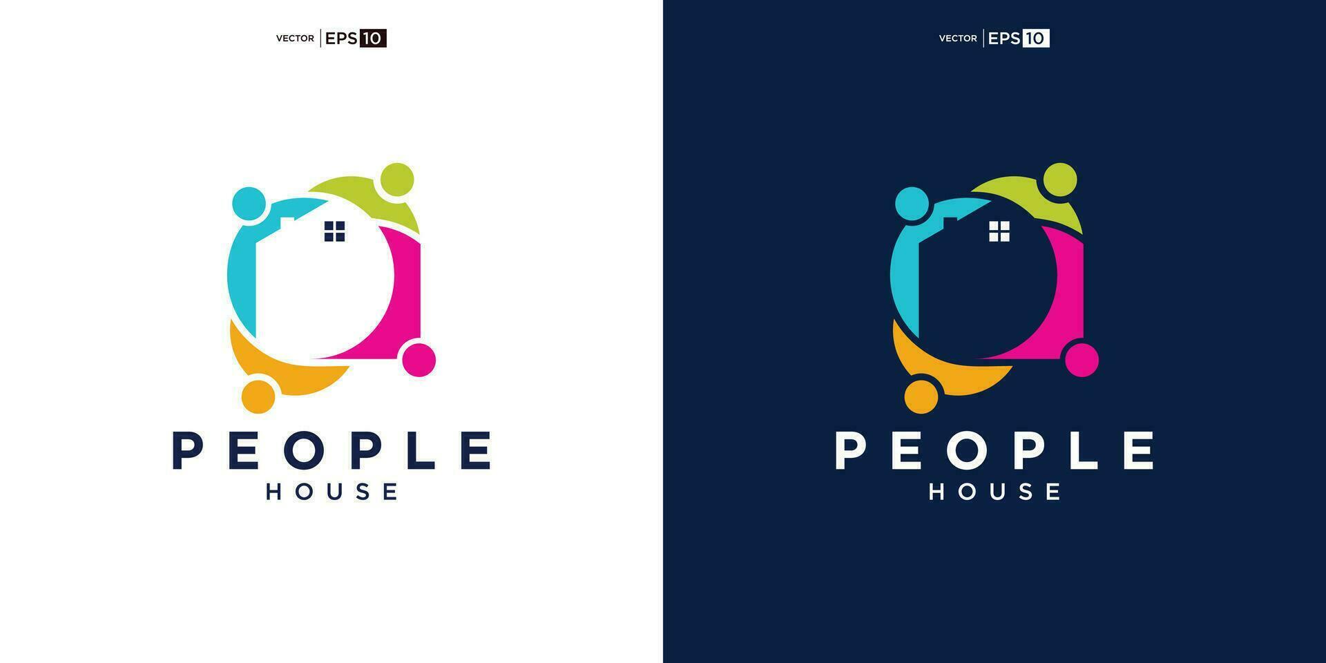 casa hogar personas humano equipo trabajo familia logo diseño inspiración vector