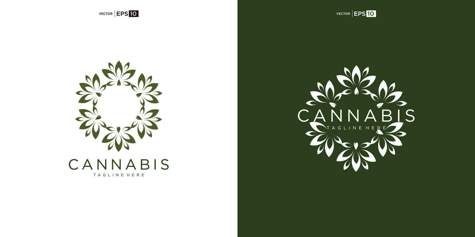 abstract marijuana, cannabis for cbd logo design vector