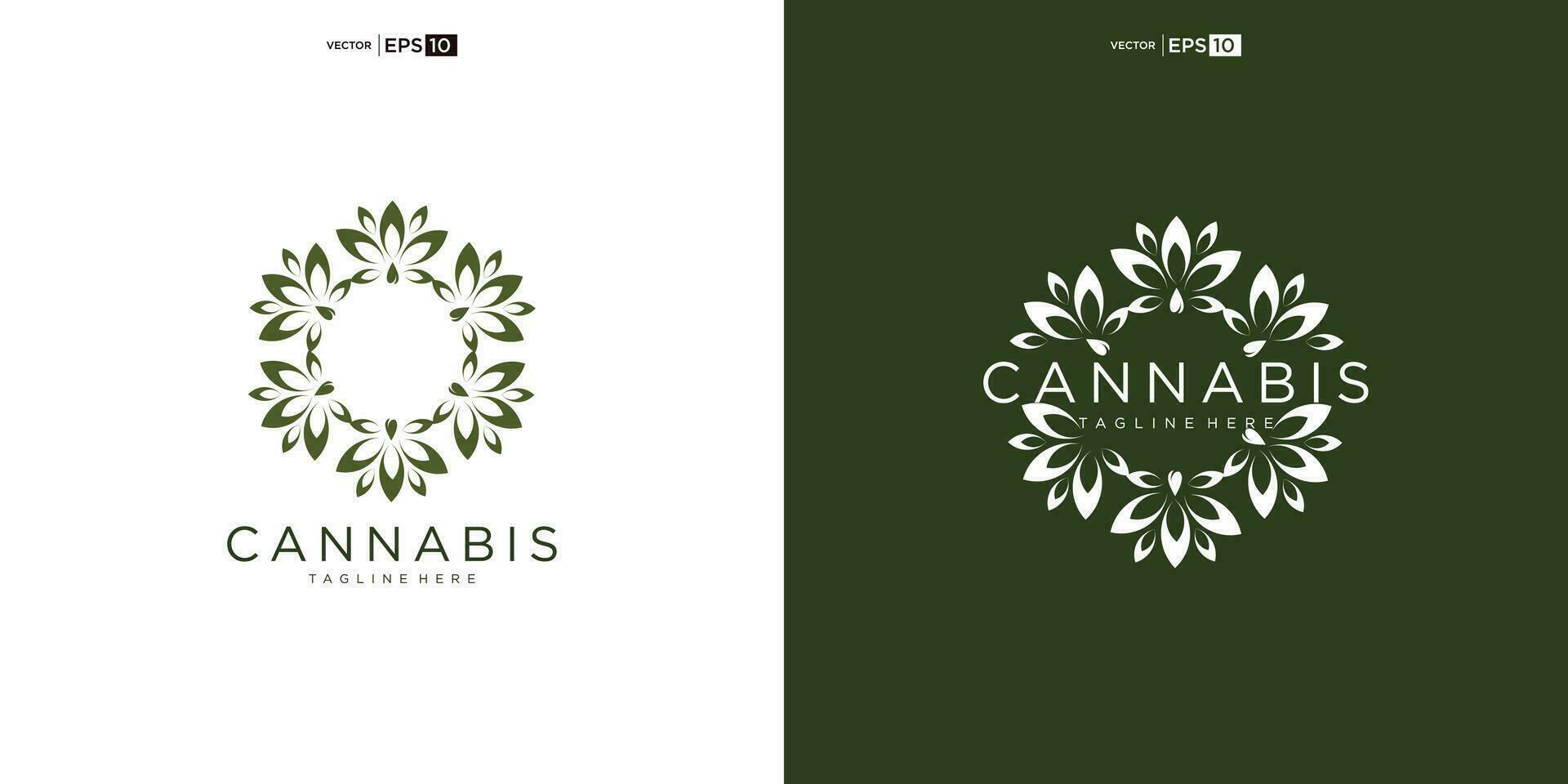 resumen marijuana, canabis para cbd logo diseño vector