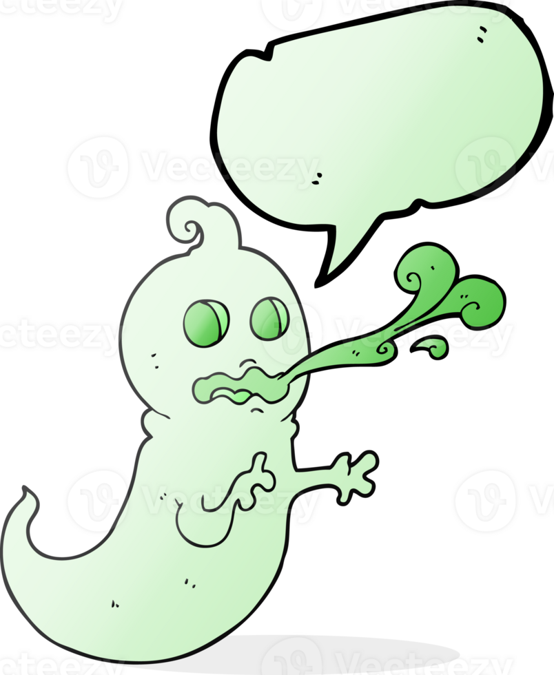 freehand drawn speech bubble cartoon slimy ghost png