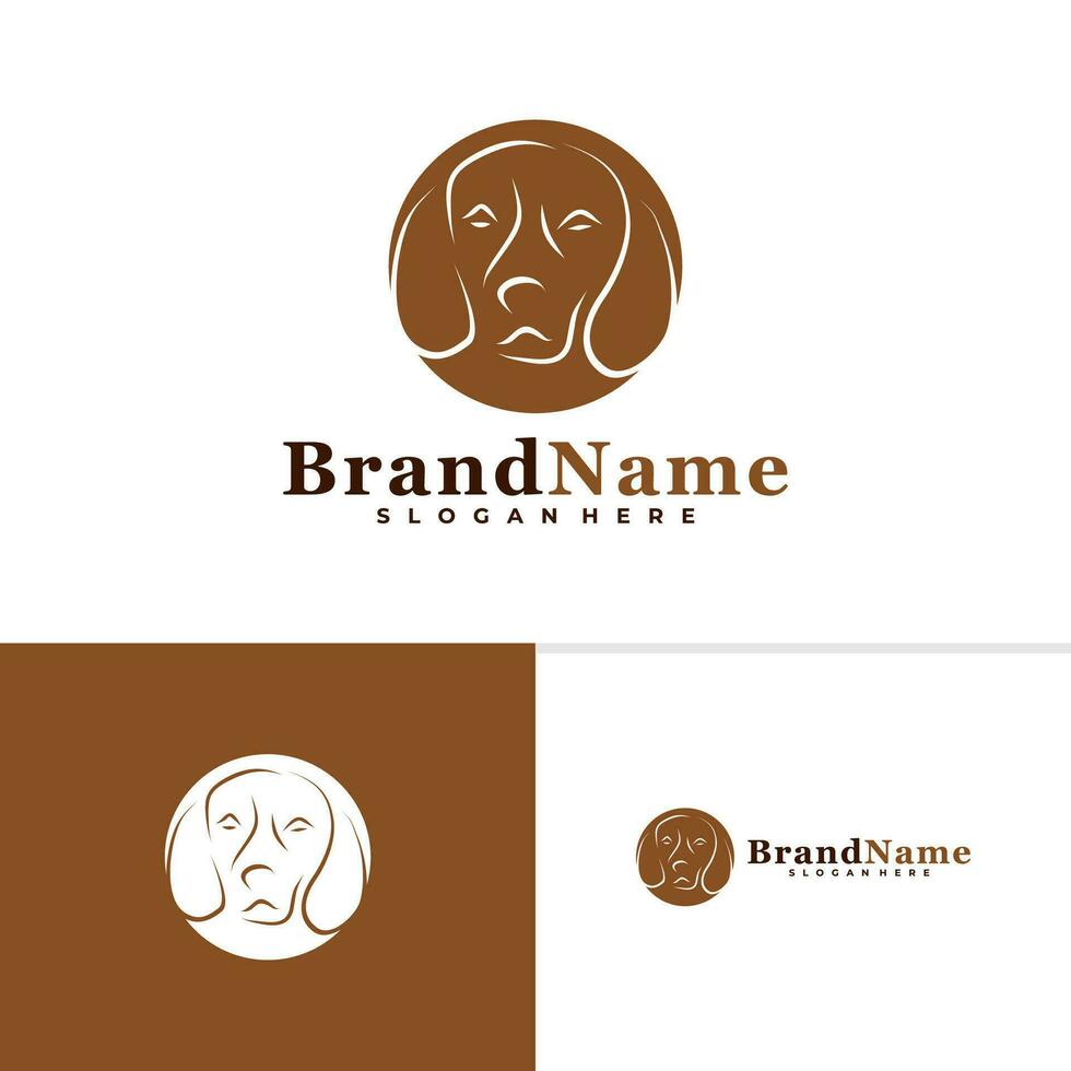 Dog Head Logo Vector Illustration Design. Creative Dog Logo Concepts Template