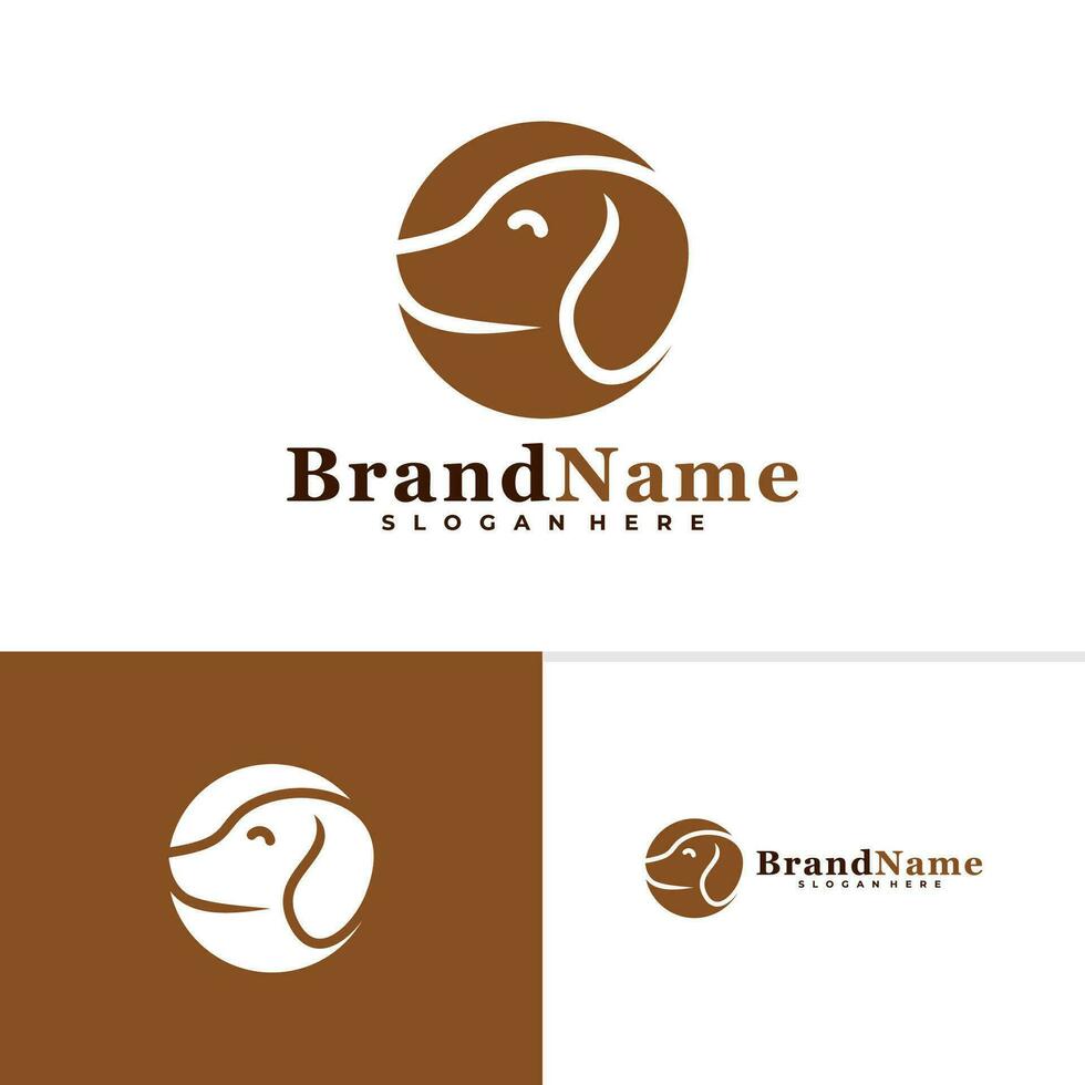 Dog Head Logo Vector Illustration Design. Creative Dog Logo Concepts Template