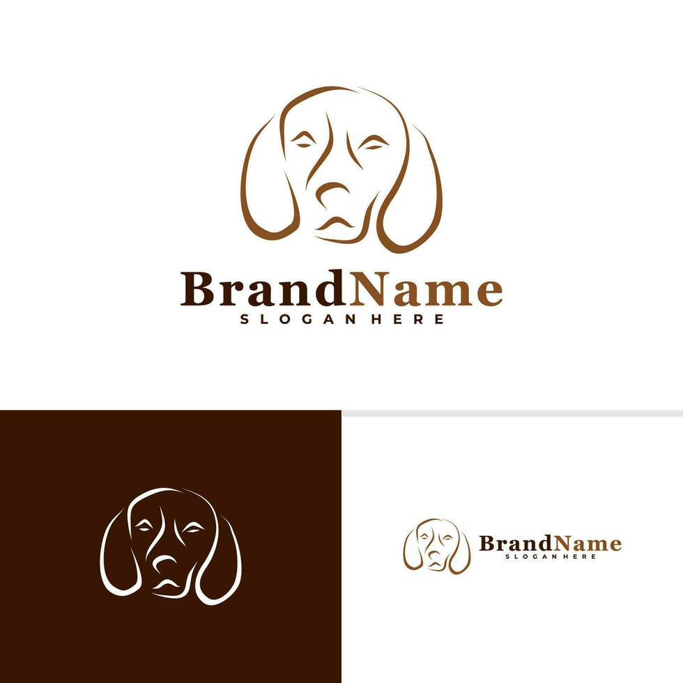 Dog Head Logo Vector Illustration Design. Creative Dog Logo Concepts Template