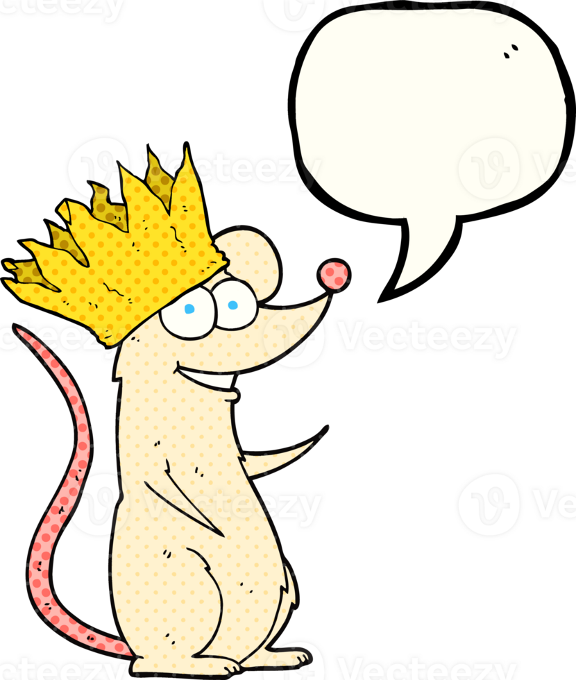 comic book speech bubble cartoon mouse wearing crown png