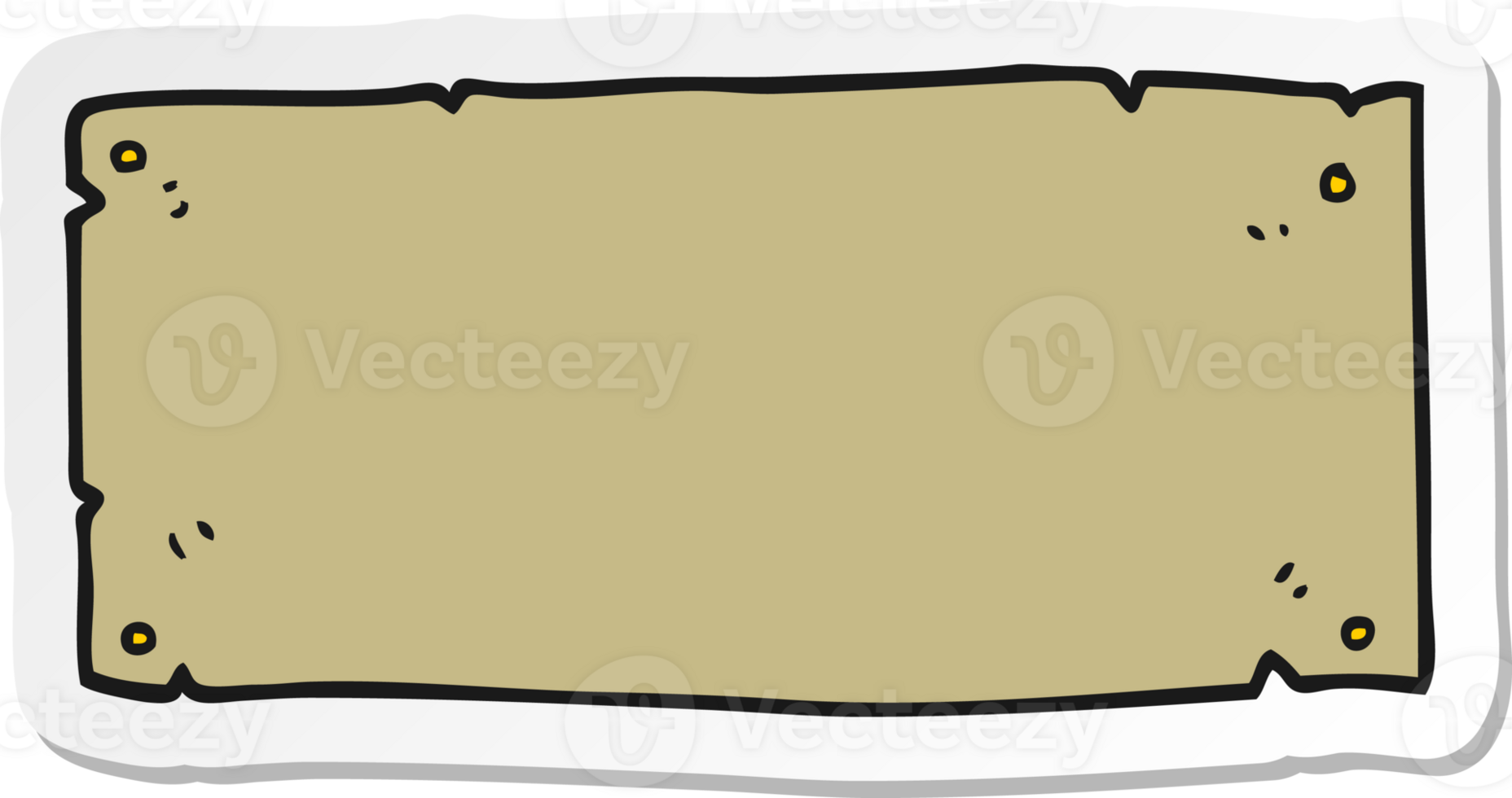 sticker of a cartoon blank sign png