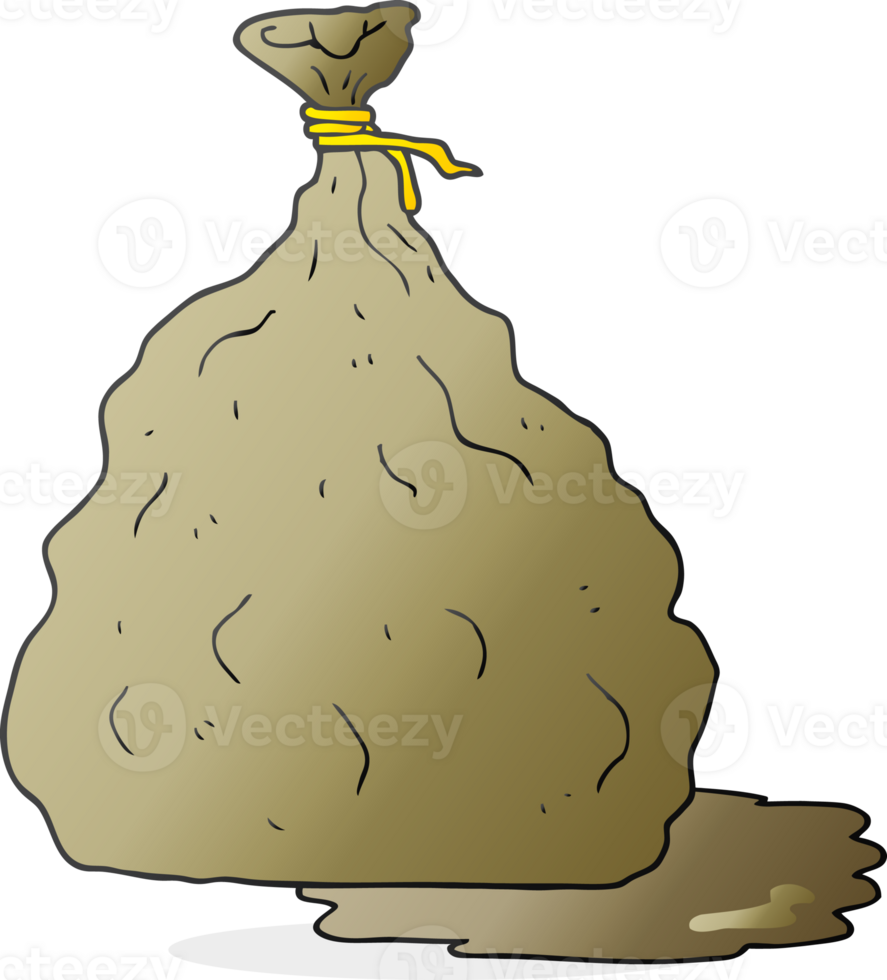 cartoon tied bag of rubbish png