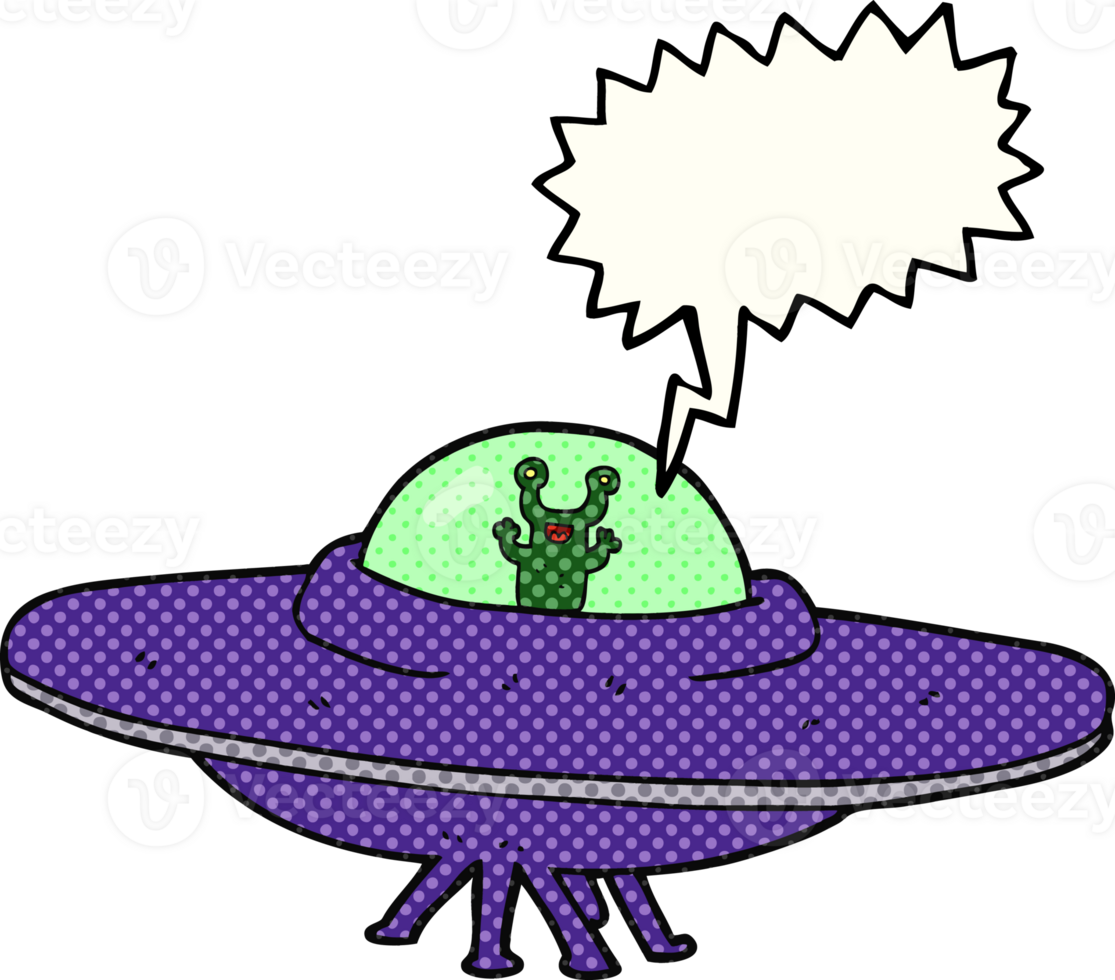 comic book speech bubble cartoon alien spaceship png