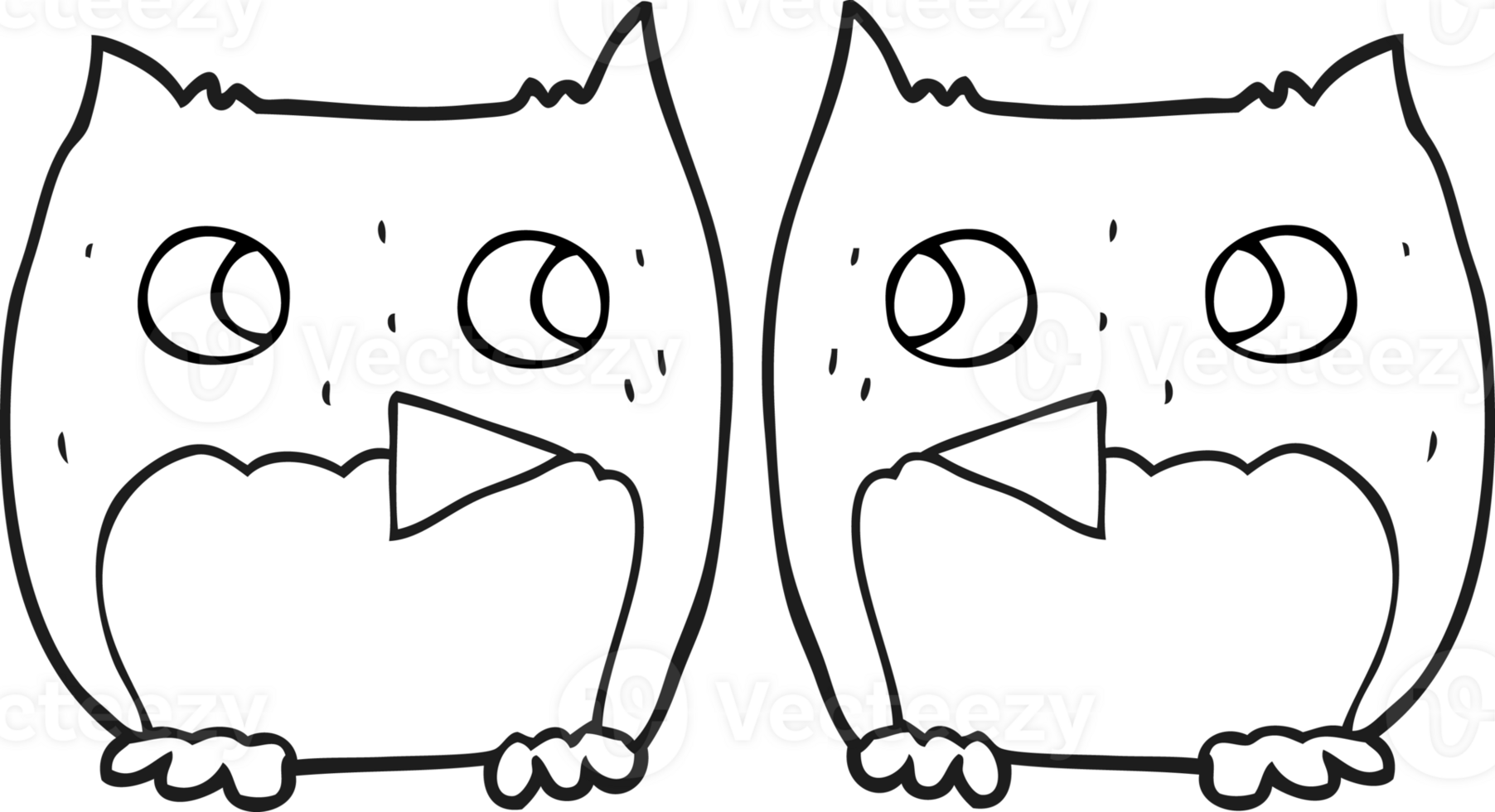 cute black and white cartoon owls 36492846 PNG