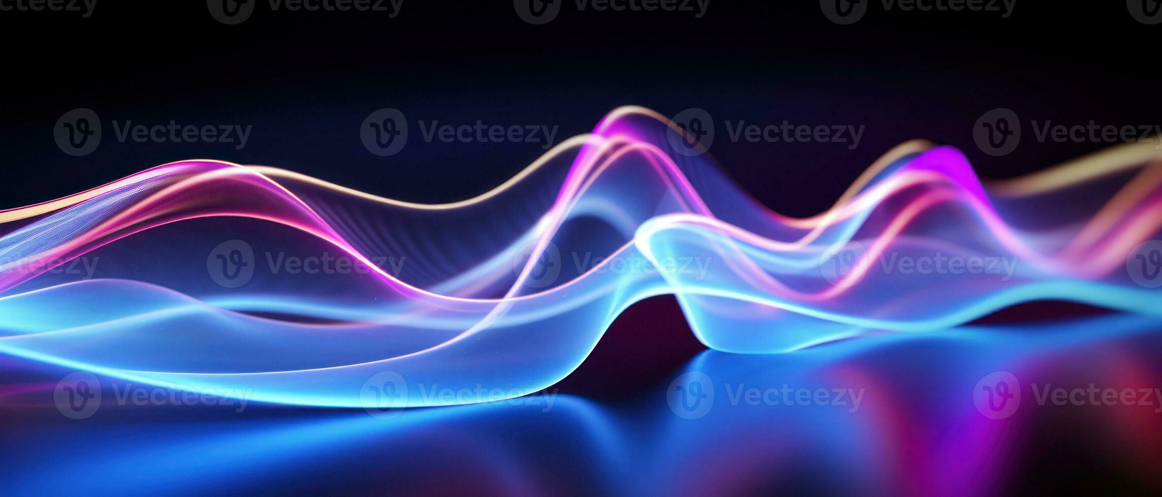 AI generated Mesmerizing abstract light waves in blue and purple. AI generative. photo